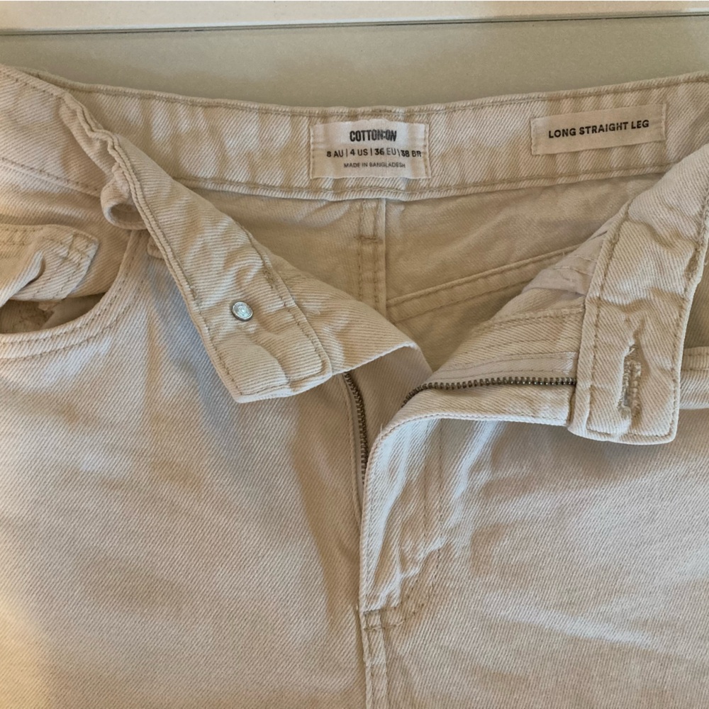 Cotton on white straight leg jeans